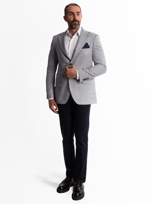 کت تک  مردانه چهارخانه ریز ال سی من 067