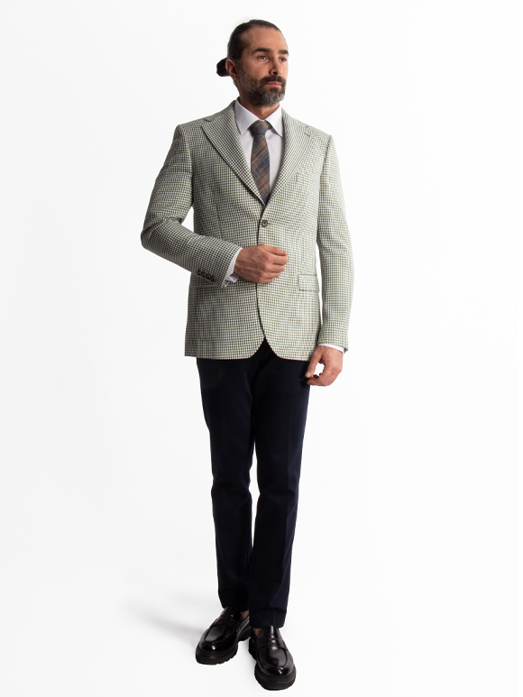 کت تک مردانه چهارخانه ریز ال سی من  067