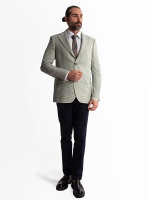 کت تک مردانه چهارخانه ریز ال سی من  067