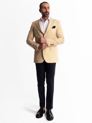 کت تک مردانه چهارخانه ریز ال سی من  067