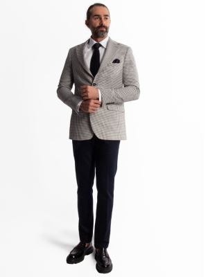 کت تک مردانه چهارخانه ریز ال سی من  067