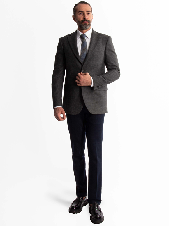 کت تک مردانه طوسی ال سی من 047