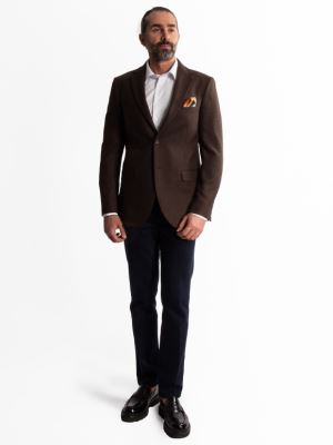 کت تک مردانه قهوه ای ال سی من 047