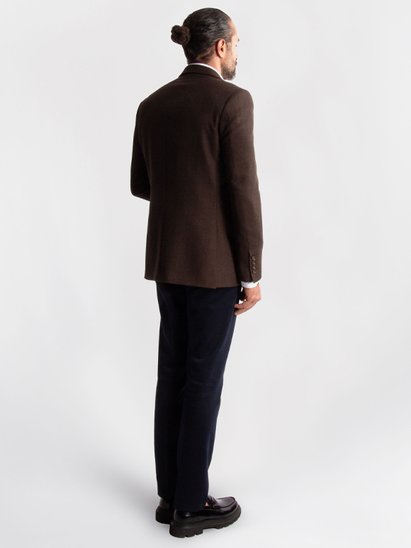 کت تک مردانه قهوه ای ال سی من 047