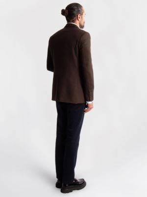کت تک مردانه قهوه ای ال سی من 047