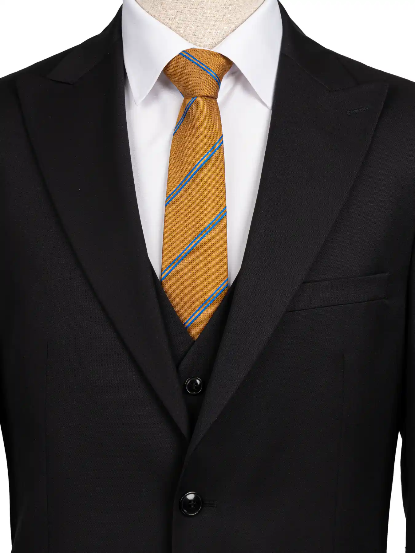 کت و شلوار ژیله مردانه مشکی ساده ال سی من 1