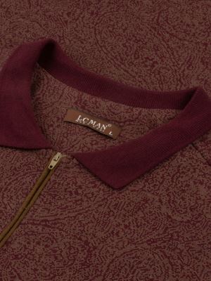 پلیور مردانه طرح دار نیم زیپ ال سی من 071