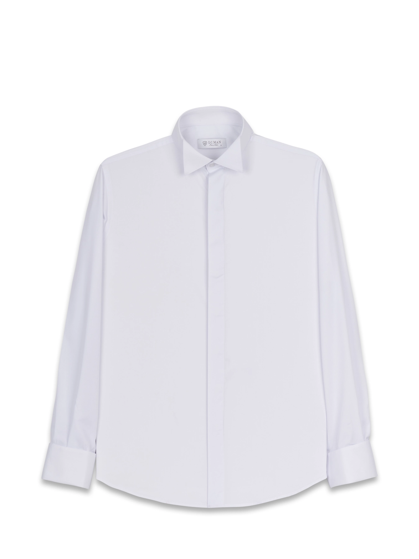 پیراهن آستین بلند سفید ساده ال سی من 51