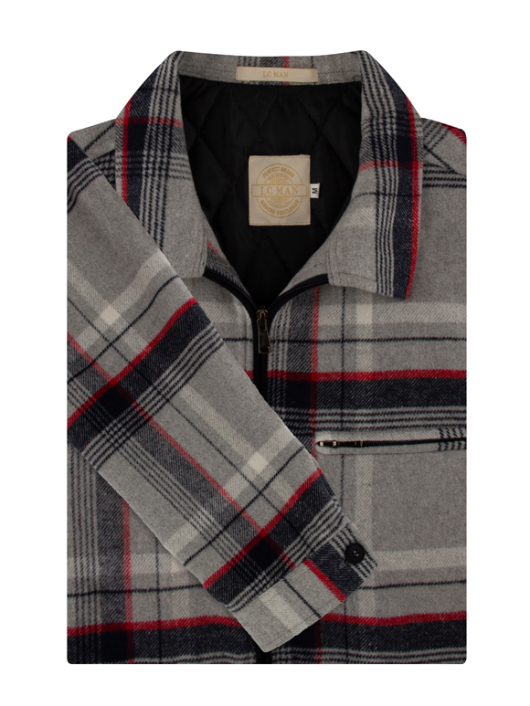 شکت تمام زیپ مردانه طوسی سرمه ای ال سی من