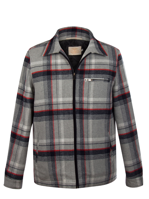 شکت تمام زیپ مردانه طوسی سرمه ای ال سی من