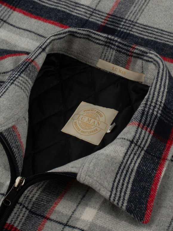 شکت تمام زیپ مردانه طوسی سرمه ای ال سی من