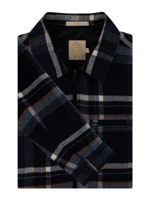 شکت مردانه تمام زیپ سرمه ای ال سی من