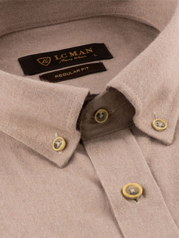 پیراهن مردانه آستین بلند کرم ال سی من 044