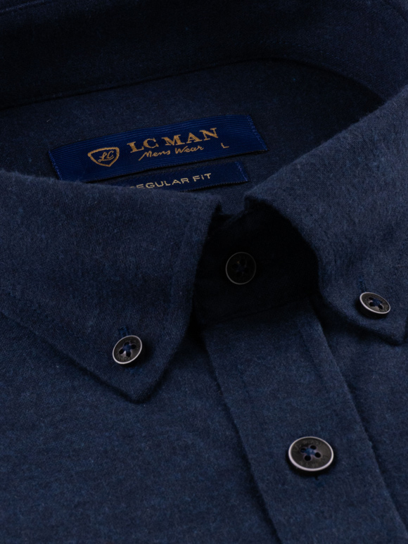 پیراهن مردانه سرمه ای آستین بلند ال سی من 044