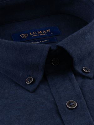پیراهن مردانه سرمه ای آستین بلند ال سی من 044