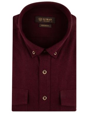 پیراهن آستین بلند قرمز تیره ال سی من 44