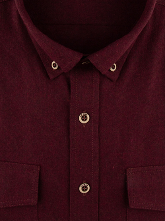 پیراهن آستین بلند قرمز تیره ال سی من 44