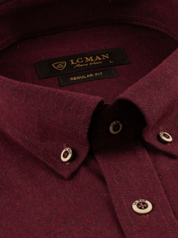 پیراهن آستین بلند قرمز تیره ال سی من 44