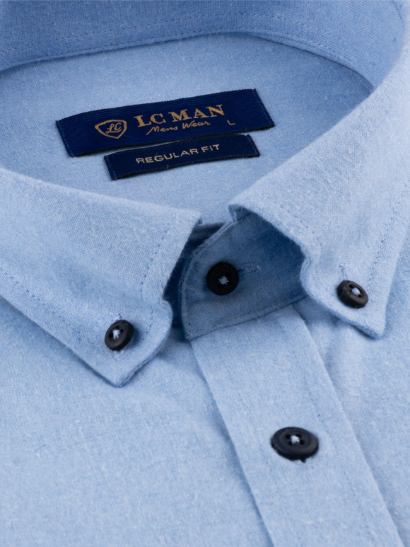 پیراهن مردانه آستین بلند آبی ال سی من 044