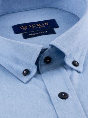 پیراهن مردانه آستین بلند آبی ال سی من 044