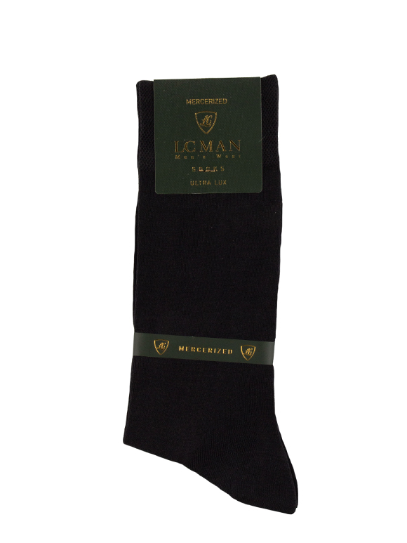 جوراب ساده  زغالی مردانه ال سی من
