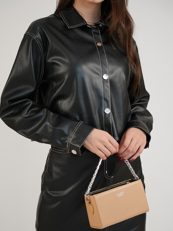 کت و دامن چرم زنانه روما-19264-19263