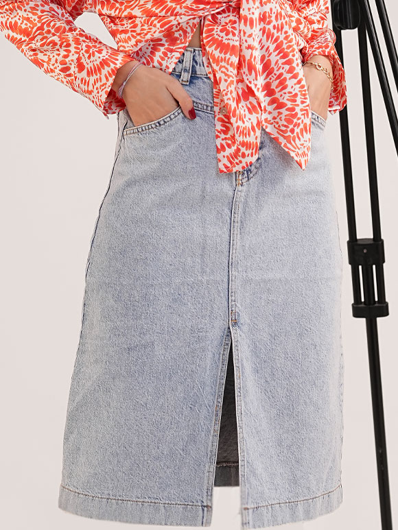 دامن جین بلند زنانه-E0024