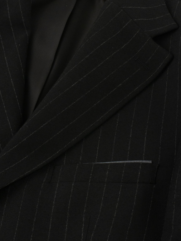 کت تک مردانه مشکی راه راه ال سی من 091