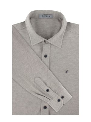 پیراهن مردانه تریکو طوسی آستین بلند