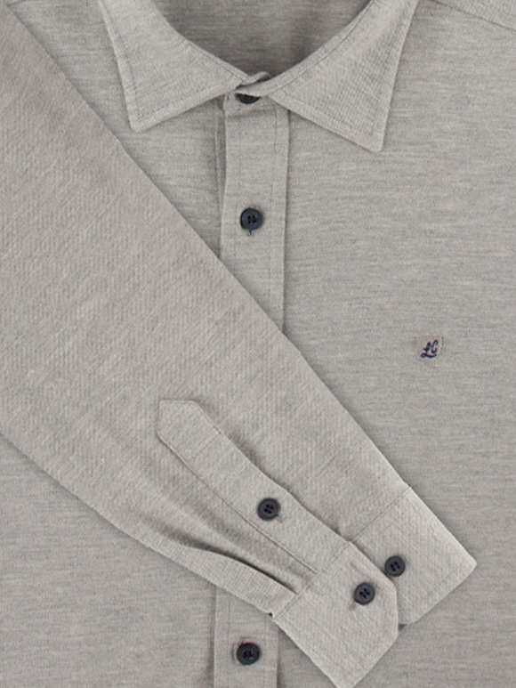 پیراهن مردانه تریکو طوسی آستین بلند