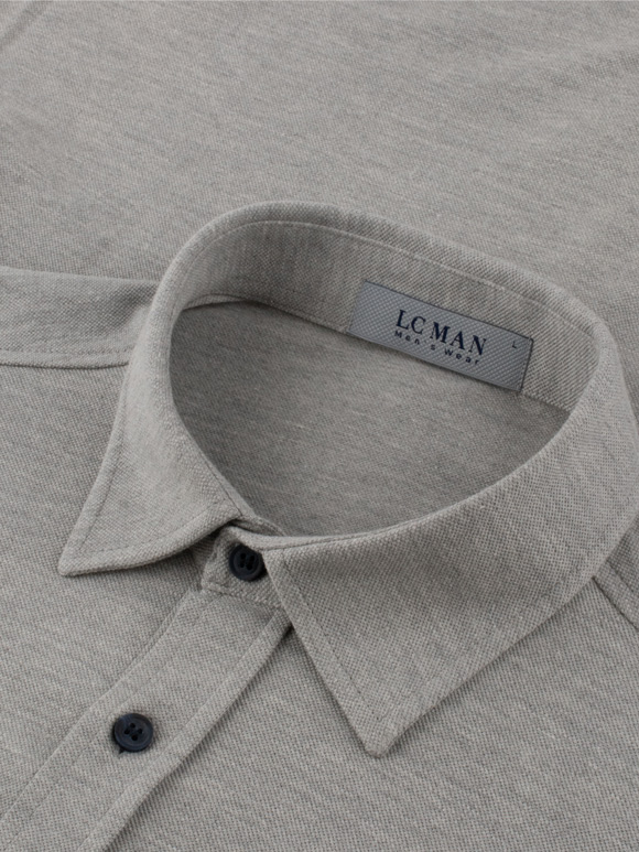 پیراهن مردانه تریکو طوسی آستین بلند