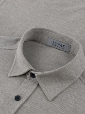 پیراهن مردانه تریکو طوسی آستین بلند