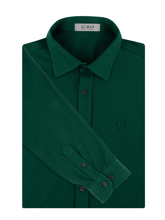 پیراهن مردانه سبز تریکو آستین بلند 050