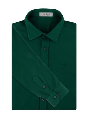 پیراهن مردانه سبز تریکو آستین بلند 050