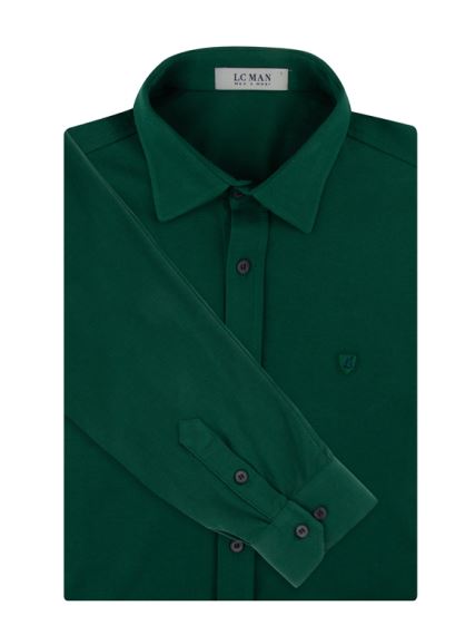 پیراهن مردانه سبز تریکو آستین بلند 050