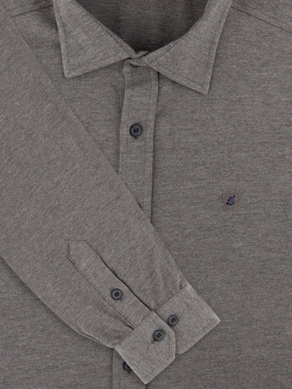 پیراهن مردانه تریکو طوسی آستین بلند 1