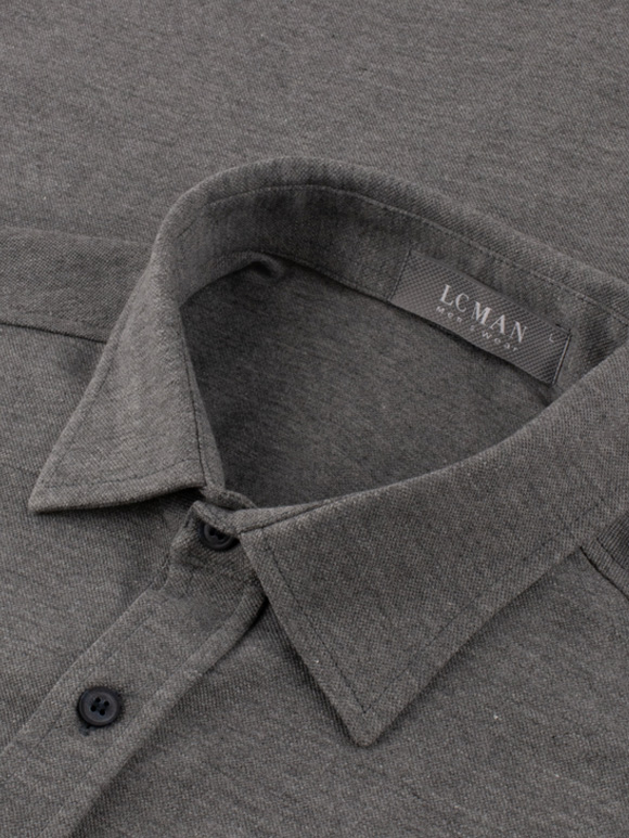 پیراهن مردانه تریکو طوسی آستین بلند 1