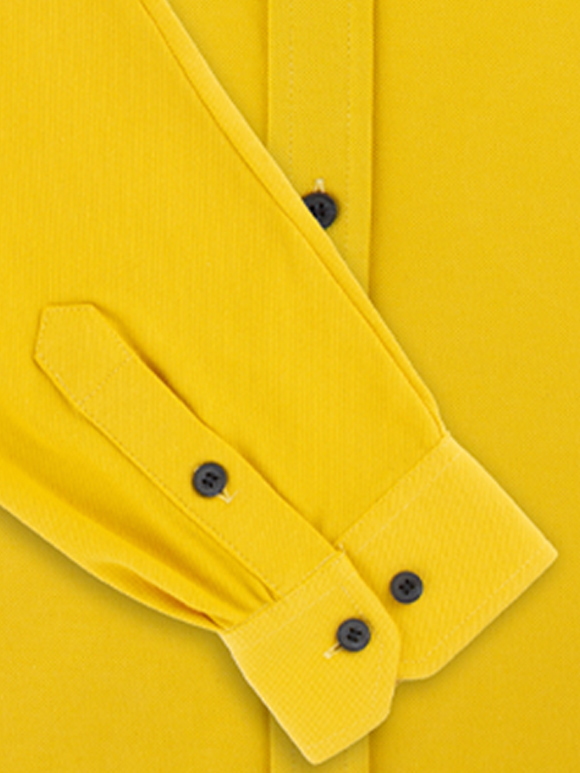 پیراهن مردانه زرد تریکو آستین بلند 050