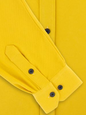 پیراهن مردانه زرد تریکو آستین بلند 050