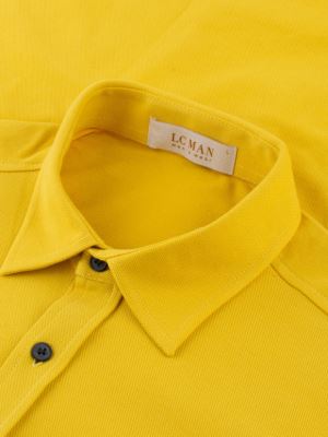 پیراهن مردانه زرد تریکو آستین بلند 050