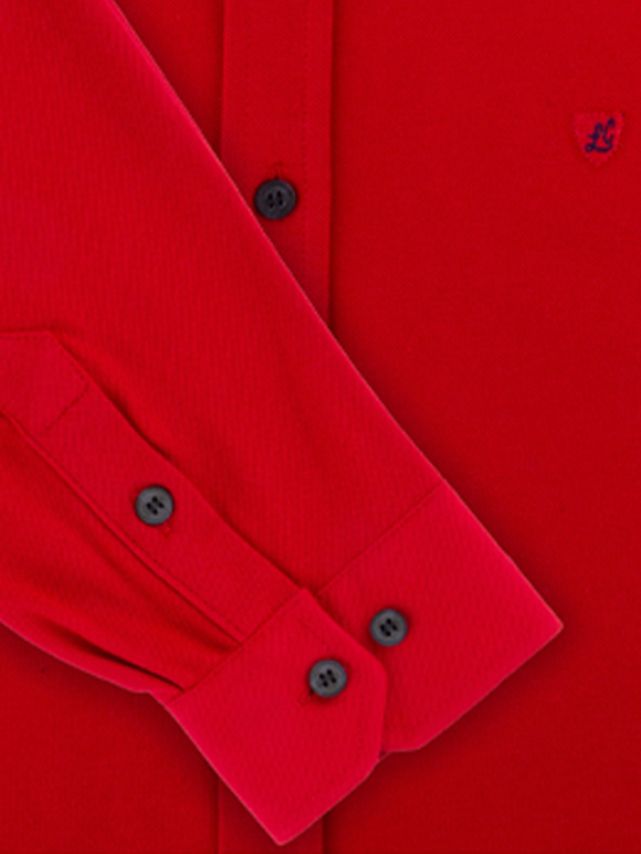 پیراهن مردانه قرمز تریکو آستین بلند 050