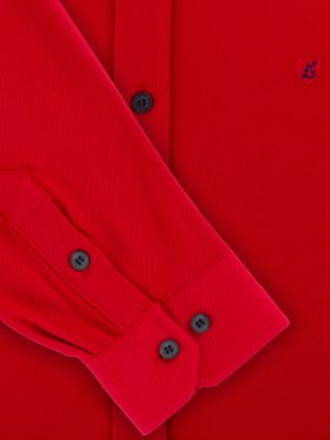 پیراهن مردانه قرمز تریکو آستین بلند 050