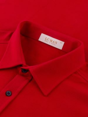 پیراهن مردانه قرمز تریکو آستین بلند 050