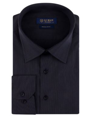 پیراهن مردانه آستین بلند سرمه ای ال سی من 056