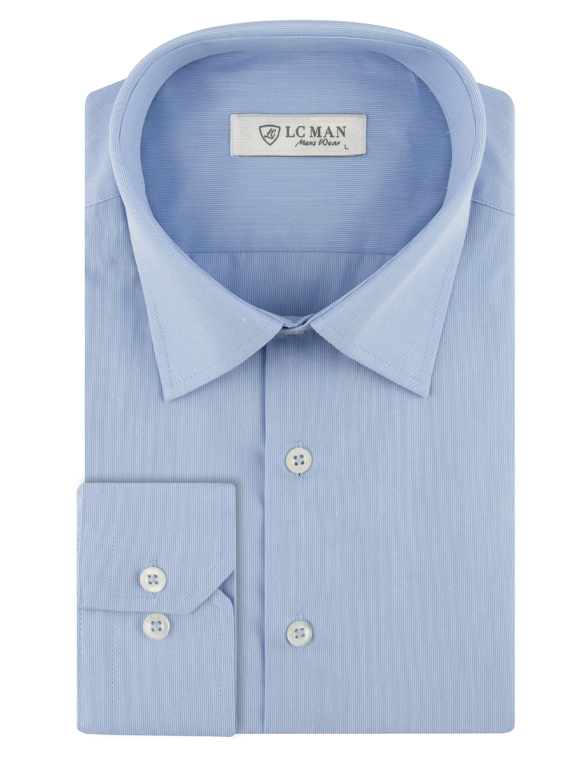 پیراهن مردانه آستین بلند آبی ال سی من 056