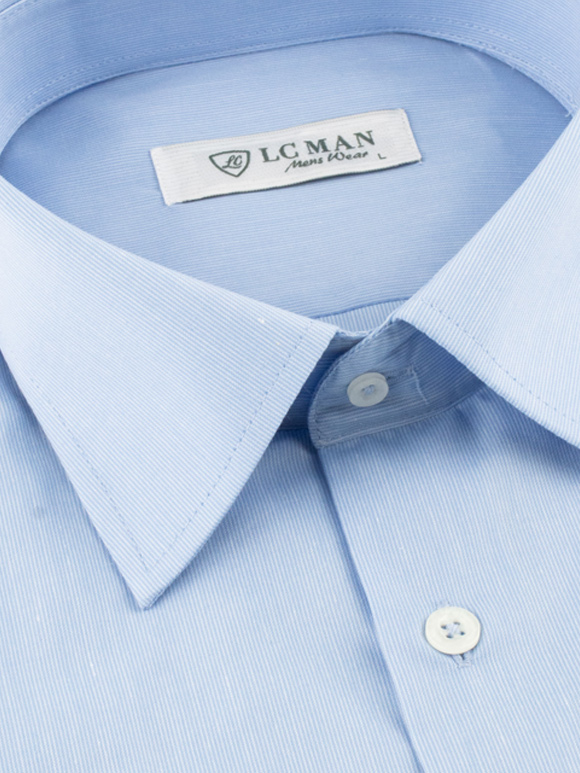 پیراهن مردانه آستین بلند آبی ال سی من 056