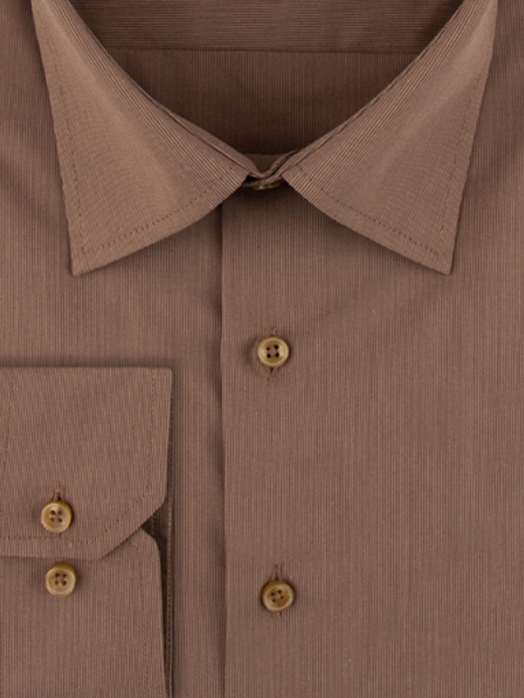 پیراهن مردانه آستین بلند قهوه ای ال سی من 056