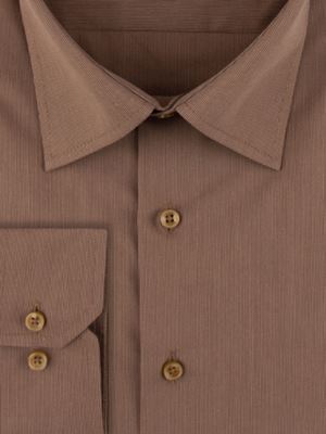 پیراهن مردانه آستین بلند قهوه ای ال سی من 056