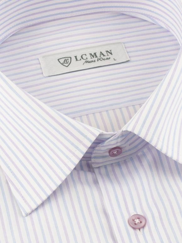 پیراهن مردانه راه راه آستین بلند ال سی من 060