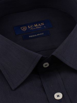 پیراهن مردانه سرمه ای آستین بلند ال سی من 058